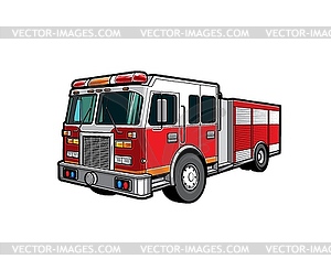 Пожарная машина, пожарная машина пожарных - векторный рисунок