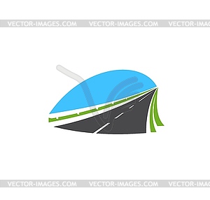 Значок шоссе, дорога, дорожный знак - иллюстрация в векторном формате