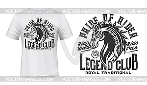 Horse riding club t-shirt print template - vector clipart