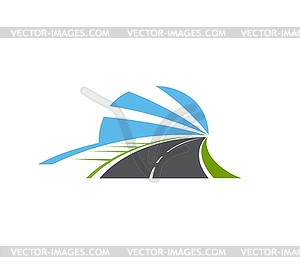 Highway road two lane pathway icon - vector clip art