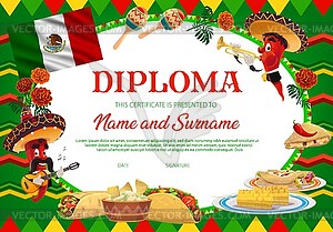 School education diploma, chilli peppers - color vector clipart