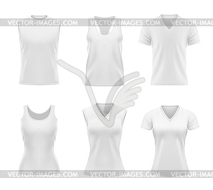 White sports tshirts for men or women - vector clip art