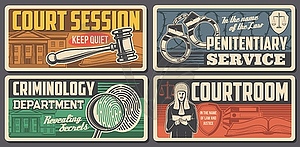 Law judge, justice court, legal lawyer courtroom - vector clip art
