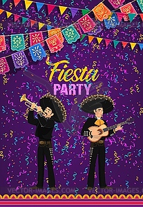 Cinco de Mayo fiesta party cartoon poster - vector image