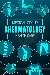 Плакат по ревматологии, суставам и ревматическому расстройству - векторизованное изображение клипарта