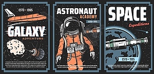 Плакаты о приключениях в космосе - графика в векторном формате