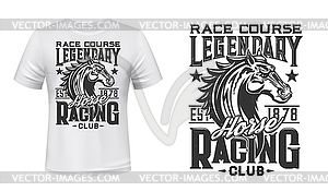 Шаблон печати футболки Horse Racing Club - клипарт в векторе / векторное изображение
