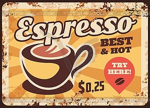Дымящийся кофе, чашка с горячим эспрессо - изображение в формате EPS