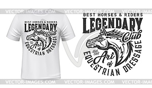 Equestrian dressage club t-shirt print - vector image