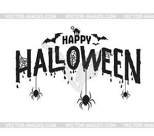 Happy Halloween typography, spooky text - vector clipart