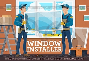 Windows installing service workers poster - vector image