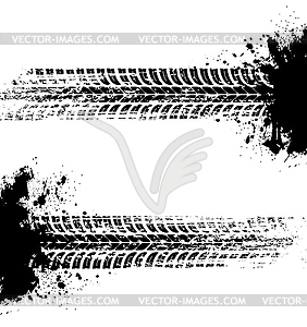 Tire prints, car tyre tracks marks - vector image