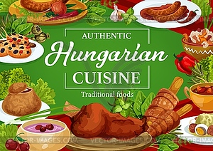 Hungary cuisine restaurant menu cover - vector clip art