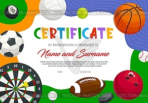 Certificate of participation in sports tournament - vector clip art