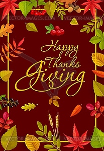 Happy Thanks Giving poster or greeting card - vector image