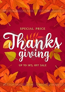 Happy Thanks Giving sale poster, special price - vector clip art