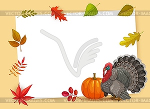 Frame with Thanks Giving day cartoon border - vector image