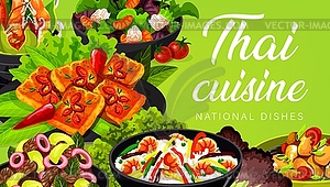 Тайская кухня Азиатская кухня, Тайские блюда - векторный графический клипарт