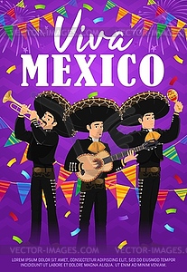 Плакат Viva Mexico с группой Mariachi - изображение в формате EPS