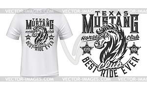 Mustang stallion t-shirt print template - vector image