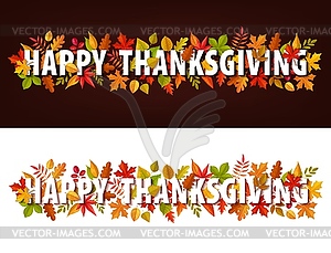 Happy Thanksgiving horizontal banners - vector clip art