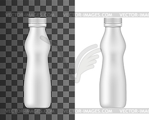 Plastic bottle mockup realistic curvy flask - vector image