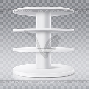 Round shelf, shop display stand or rack - vector clipart