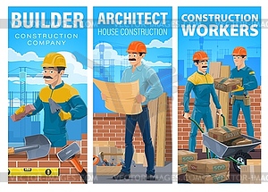 House construction builder and architect - vector EPS clipart