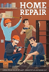 Home repair service professional workers - vector image