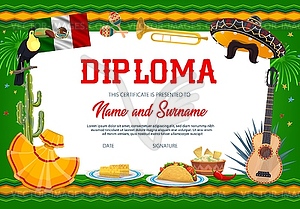 School education cinco de mayo diploma - stock vector clipart