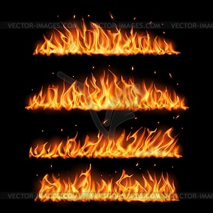 Realistic fire flames - vector clip art