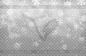 Christmas snowfall and snowflakes background - royalty-free vector image