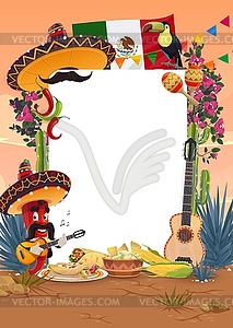 Viva Mexico or Cinco de Mayo holiday signboard - vector clipart