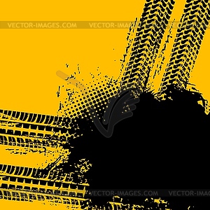Off road car tire grunge background, track pattern - vector image