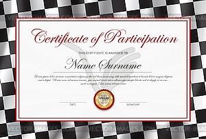 Certificate participation, diploma template - vector clipart