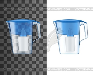 Water filter pitcher or jug realistic mock-up - vector clipart