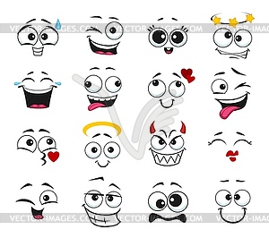 Face expression feelings icons set - vector clip art