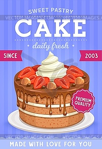 Cakes, sweet pastry and desserts, bakery - vector clipart