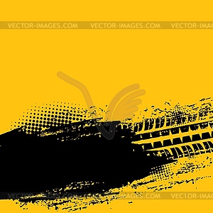 Offroad grunge tyre prints with black spot - vector clipart