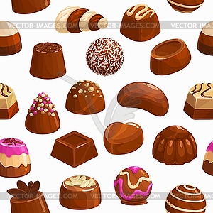 Chocolate candies seamless pattern - vector image