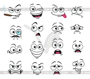 Face expression facial emoji icons - color vector clipart