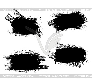 Tire prints black spots, car tyre tracks - vector image