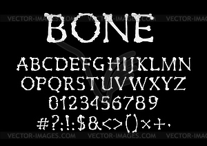 Шрифт Bones, шрифт halloween abc, прописные буквы - изображение векторного клипарта