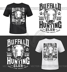 Buffalo bull hunting club t-shirt print mockup - vector clipart