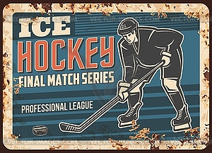 Ice hockey league final match banner - vector clipart