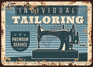 Individual tailoring retro rusty metal plate - vector image