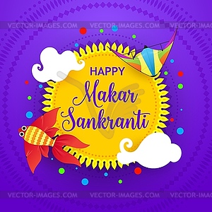 Happy Makar Sankranti festival banner - vector clipart