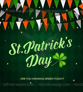 St. Patrick Day cartoon poster with garland - royalty-free vector image
