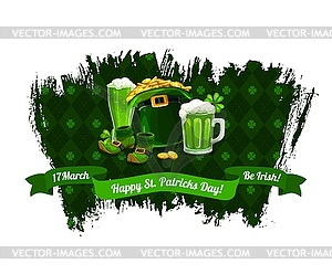 St. Patrick Day cartoon celtic poster - vector clipart
