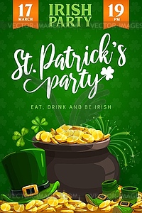 St. Patricks Day Irish party flyer or poster - vector clipart